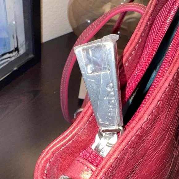 HOBO Cherry Red Leather Tote - Picture 7 of 9